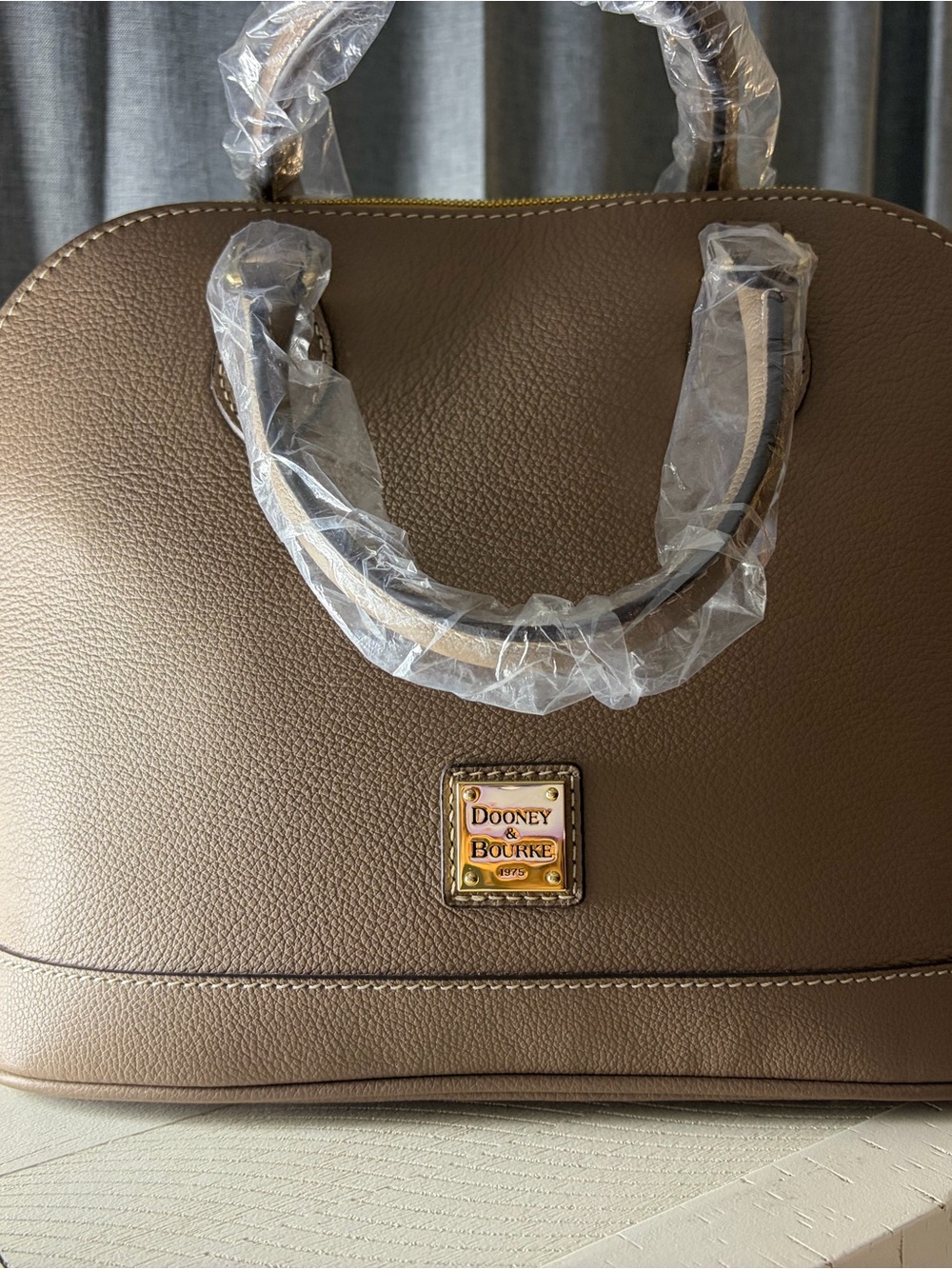 Dooney & Bourke Brown Pebbled Leather Dome Satchel - Picture 1 of 2